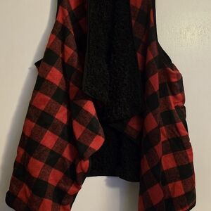 Red and Black Plaid Vest